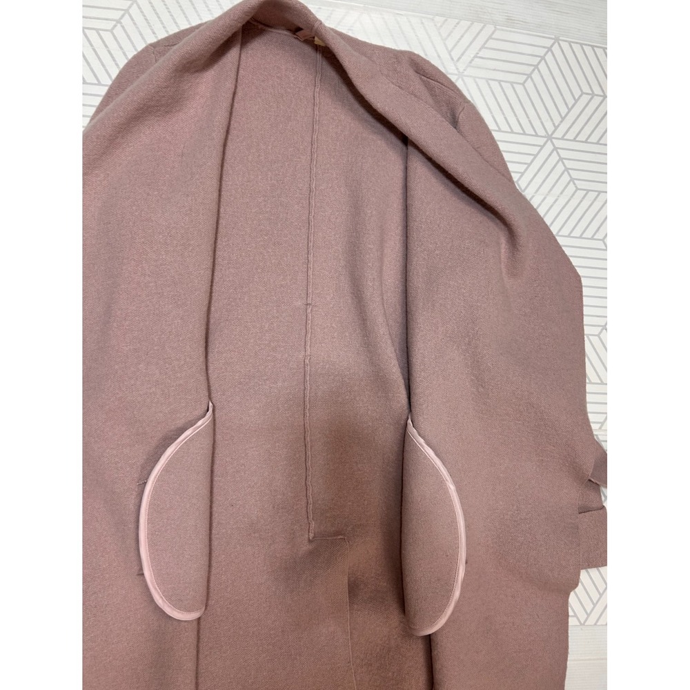 Anthropologie Moth Camel Blush Pink Cotton WOOL Wrap Cardigan Sweater Coat XS b2 - Picture 9 of 10